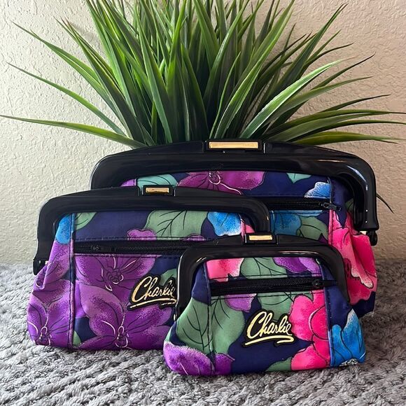 CHARLIE💫lot of 3💫 floral clutches - Picture 1 of 7